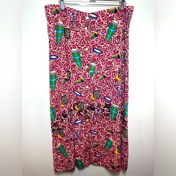 Vintage BayouWear NOLA Jazz & Heritage Festival HowAhYa 1990s Midi Skirt Size M - Picture 2 of 16